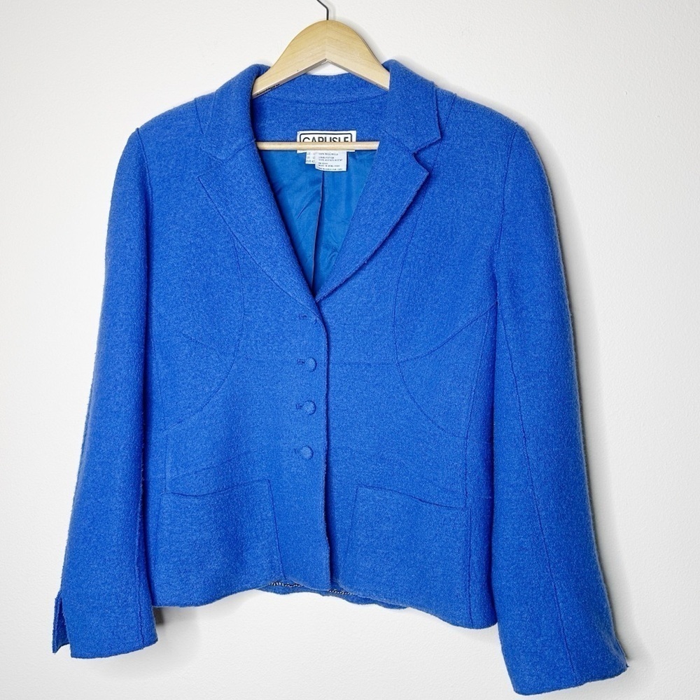 Vintage Carlisle Boiled Wool Jacket in Blue Size US 10